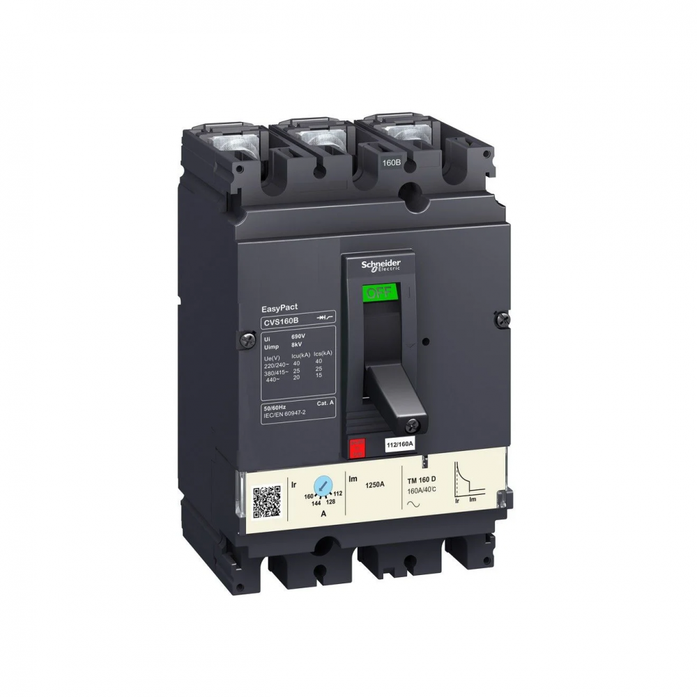 เบรกเกอร์ MCCB CVS160B SCHNEIDER LV516303 ทริปยูนิตแบบ TM D พิกัดกระแส 160 A  25 kA 
