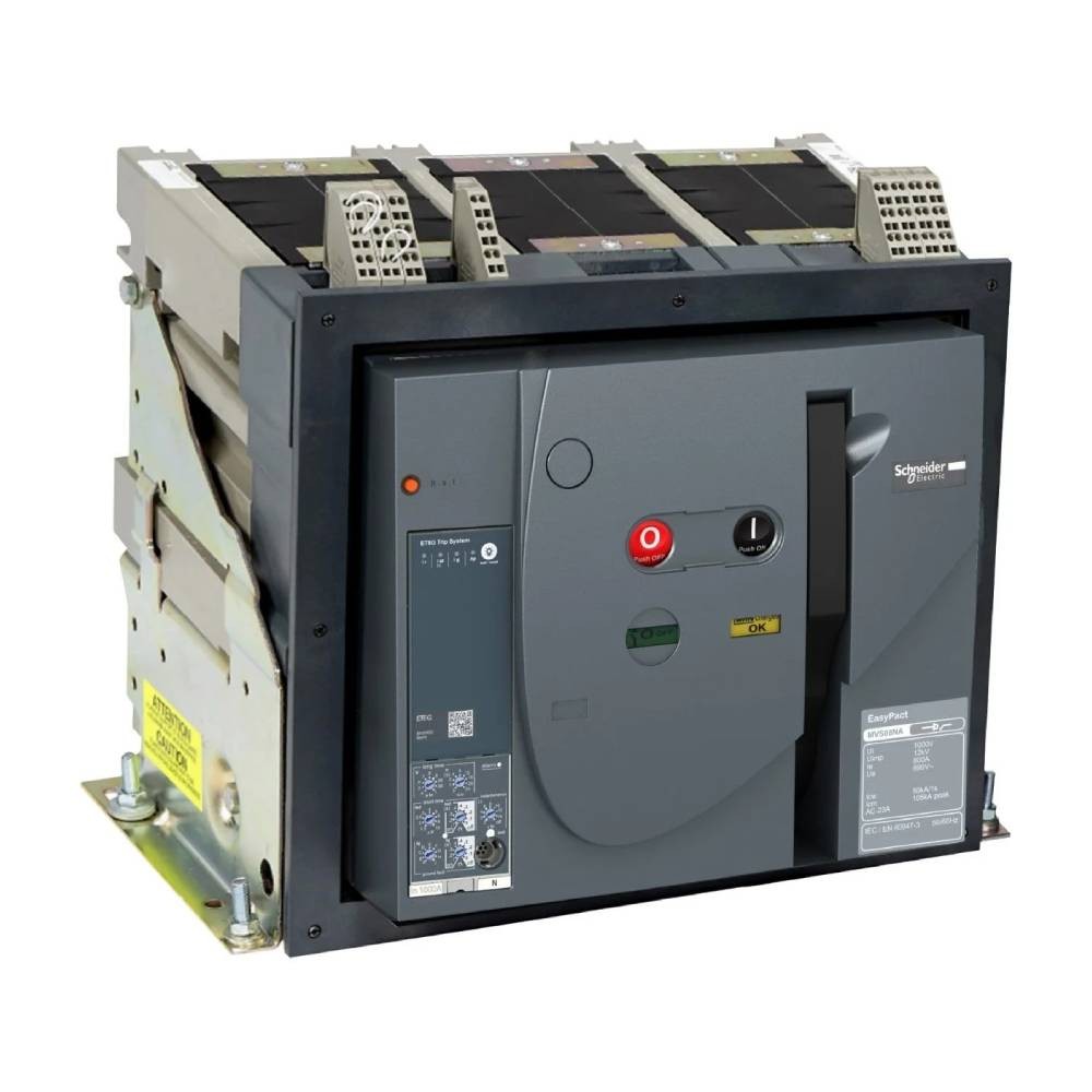 แอร์เบรกเกอร์ ACB  SCHNEIDER MVS12H3MF6L พร้อมทริปยูนิตรุ่น ET6แบบ  fixed พิกัดกระแส 1250 A  65kA 