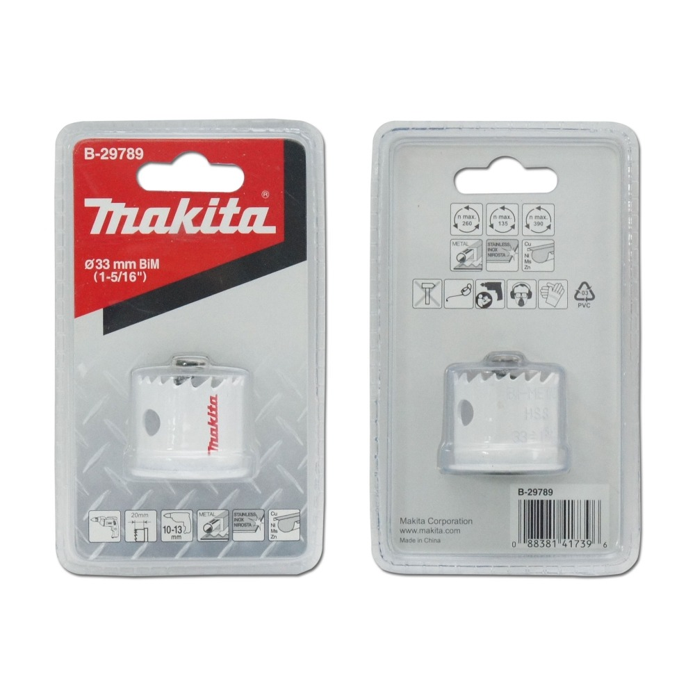 โฮลซอเจาะเหล็กแผ่น  MAKITA B 29789 BIM ขนาด 33x20 มม 