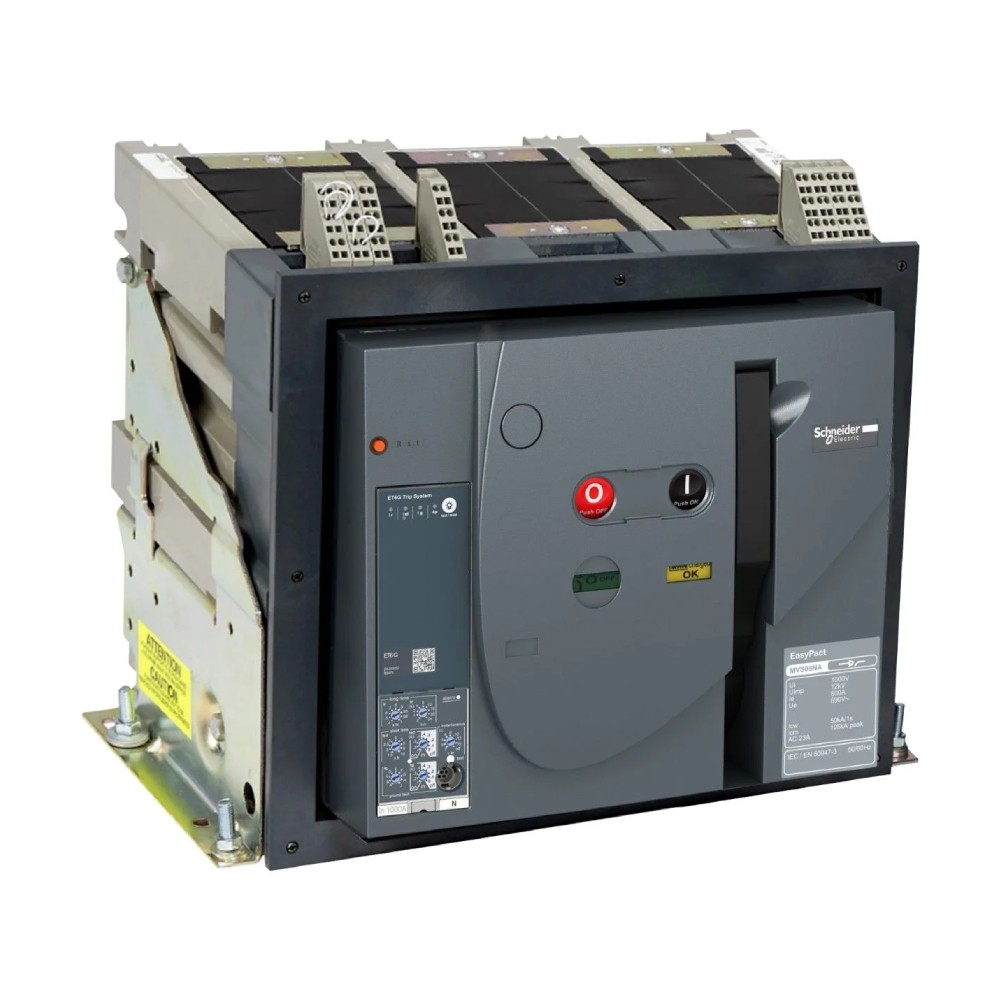แอร์เบรกเกอร์ ACB  SCHNEIDER MVS10H3MF2L พร้อมทริปยูนิตรุ่น ET2I แบบ fixed พิกัดกระแส 1000 A  65kA 