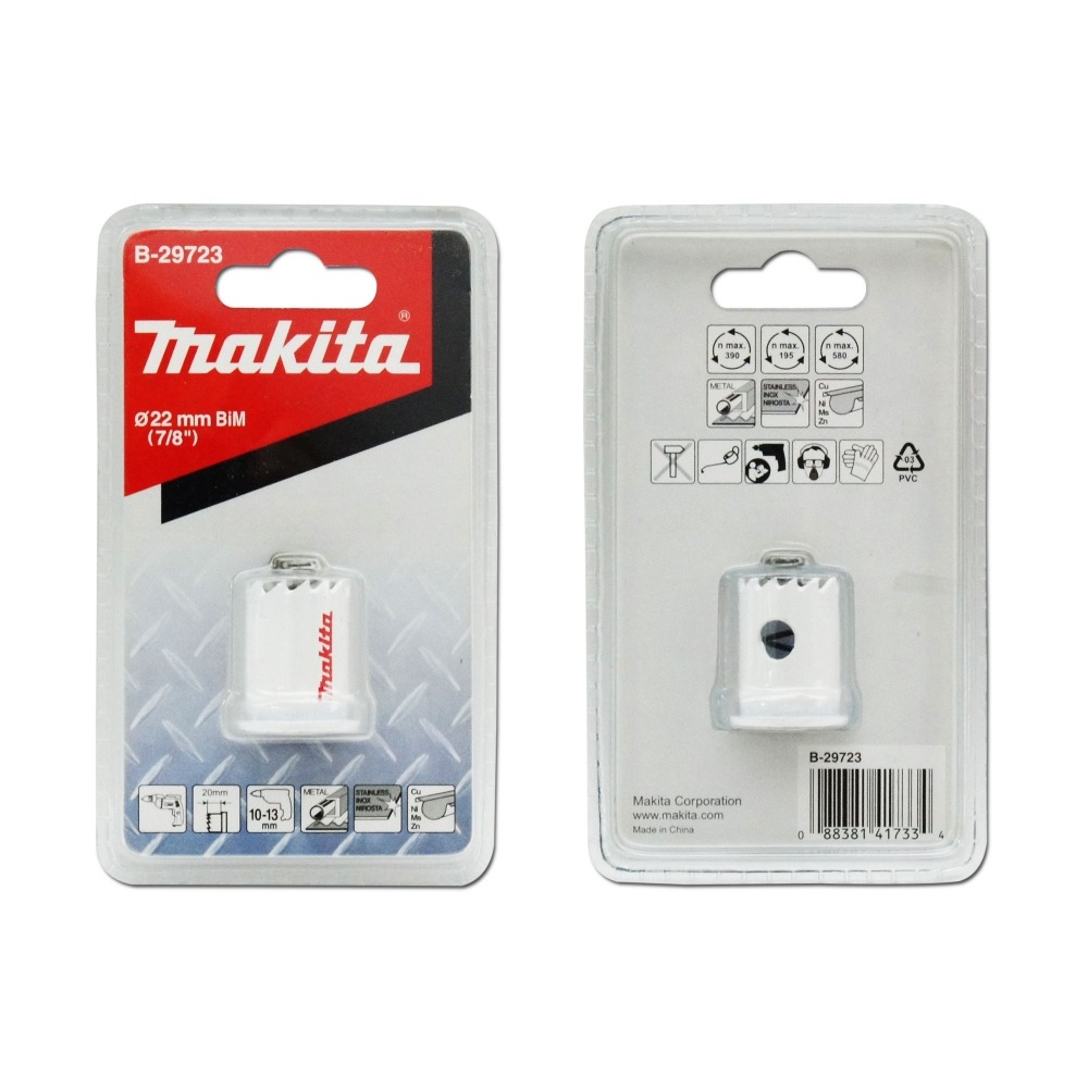 โฮลซอเจาะเหล็กแผ่น MAKITA B 29723 BIM ขนาด 22x20 มม โฮลซอเจาะเหล็กแผ่น MAKITA B 29723 BIM ขนาด 22x20 มม