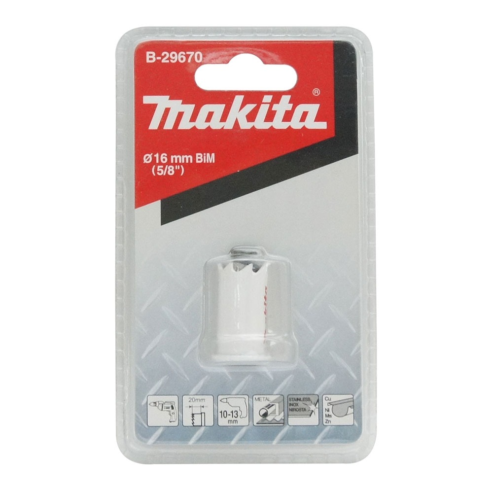 โฮลซอ MAKITA B 29670 BIM เจาะเหล็กแผ่น ขนาด 16x20 มม โฮลซอ MAKITA B 29670 BIM เจาะเหล็กแผ่น ขนาด 16x20 มม