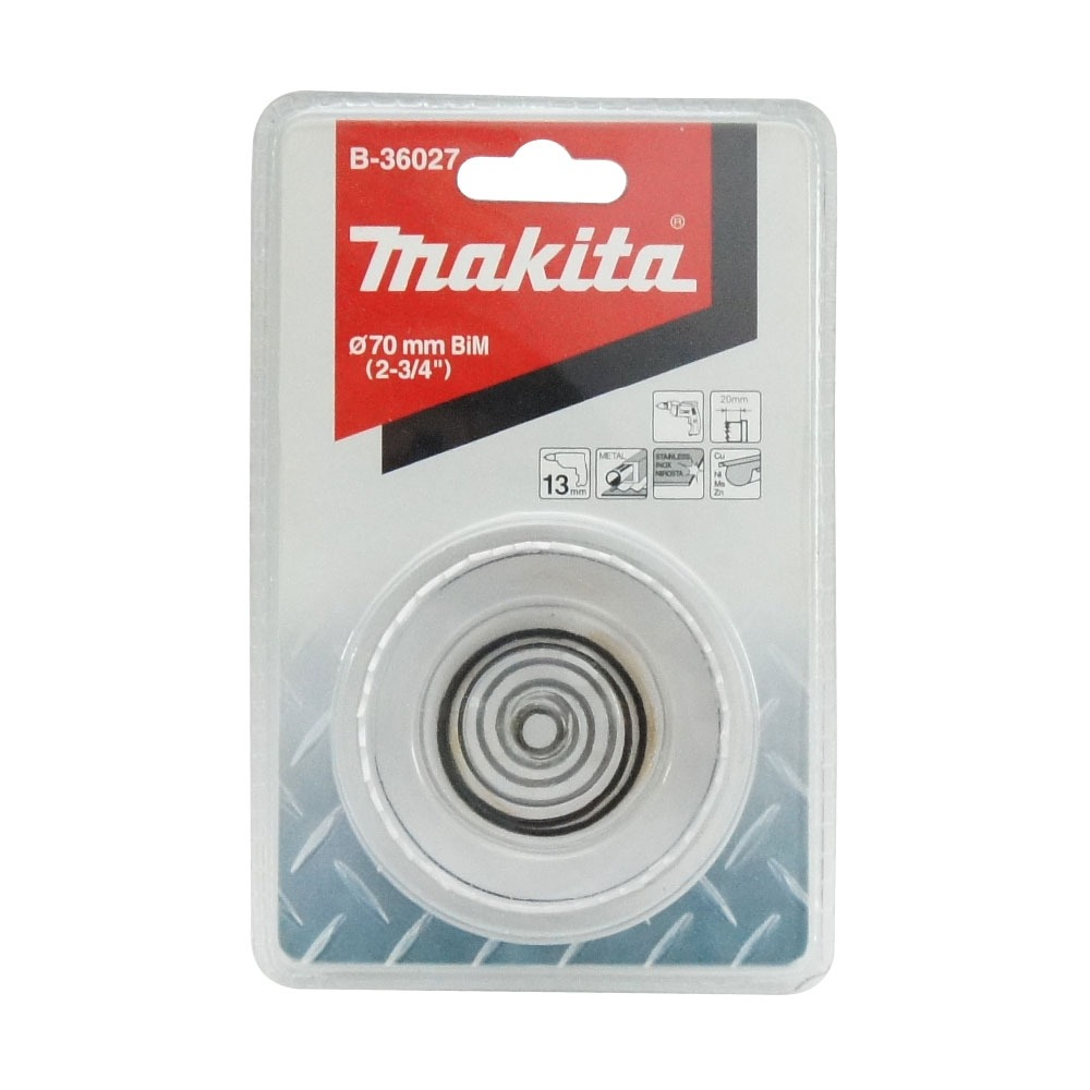 โฮลซอ MAKITA B 36027 BIM เจาะเหล็กแผ่น ขนาด 70x20 มม โฮลซอ MAKITA B 36027 BIM เจาะเหล็กแผ่น ขนาด 70x20 มม