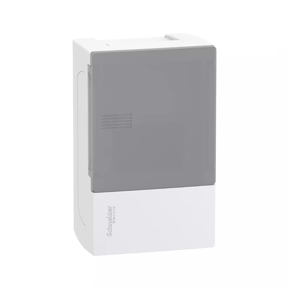 ตู้ SCHNEIDER MIP12104T Resi9 MP ประตูสีเทา สำหรับเบรกเกอร์แบบติดลอย IP40 ขนาด 1 แถว 4 โมดูล