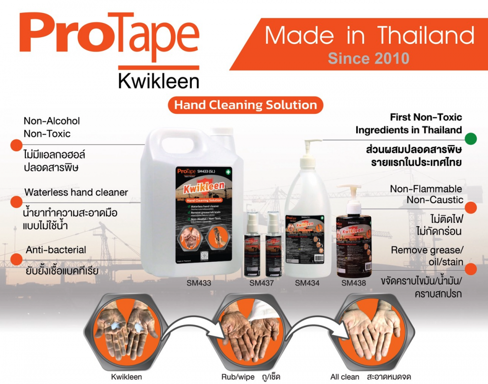 น้ำยาทำความสะอาดมือช่าง PROTAPE SM438 Kwikleen Hand Cleaning Solution ขนาด 300 มล 