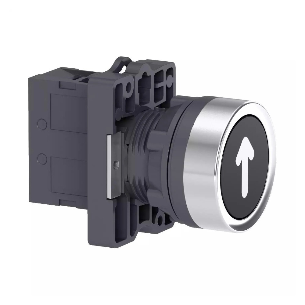 สวิตซ์ปุ่มกด SCHNEIDER XA2EA3351 แบบหัวเรียบมีสัญลักษณ์  ลูกศรขึ้น  กดเด้งกลับ  ขนาด 22 มม  1NO สีดำ