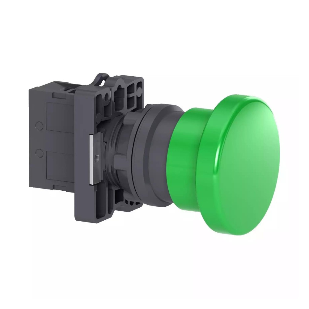 สวิตซ์ปุ่มกด SCHNEIDER XA2EC31 แบบดอกเห็ด กดเด้งกลับ ขนาด 40 มม  1NO สีเขียว
