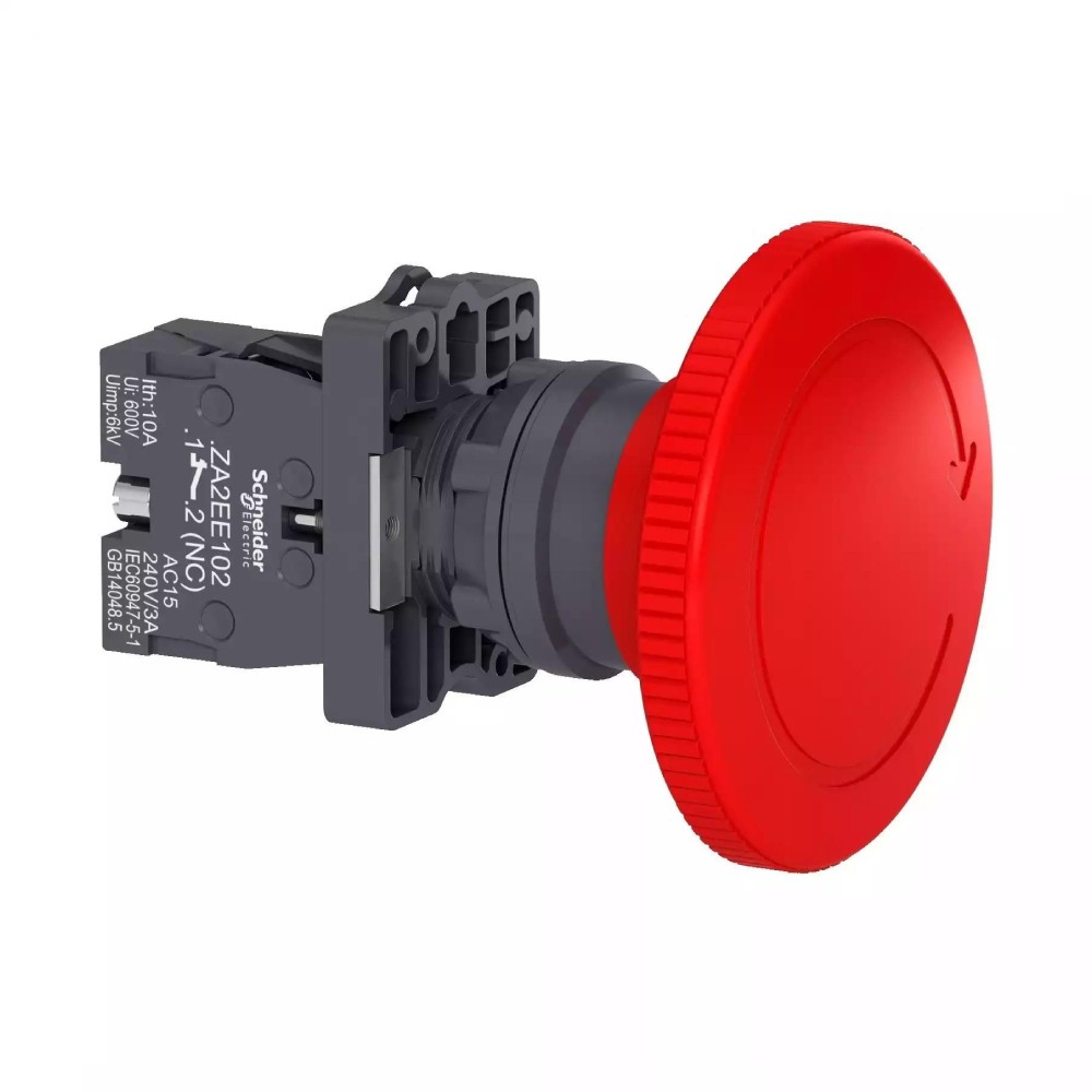 สวิตซ์ฉุกเฉิน SCHNEIDER XA2ES642 แบบดอกเห็ด กดล็อคหมุนเด้งกลับ ขนาด 60 มม 1NC สีแดง สวิตซ์ฉุกเฉิน SCHNEIDER XA2ES642 แบบดอกเห็ด กดล็อคหมุนเด้งกลับ ขนาด 60 มม 1NC สีแดง