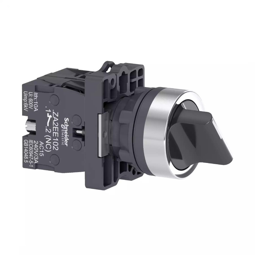 ซีเล็คเตอร์สวิตซ์ SCHNEIDER XA2ED25 แบบมาตรฐาน มี 2 ตําแหน่ง 1NO 1NC ขนาด 22 มม  