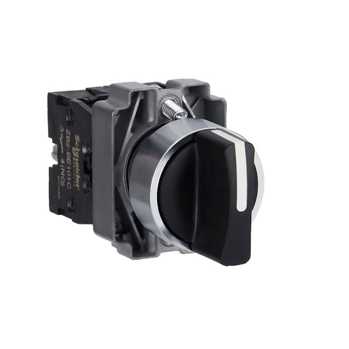 ซีเล็คเตอร์สวิตช์ SCHNEIDER XB2BD45C 2 ตำแหน่ง แบบเด้งกลับทางตำแหน่งซ้าย 1NO1NC