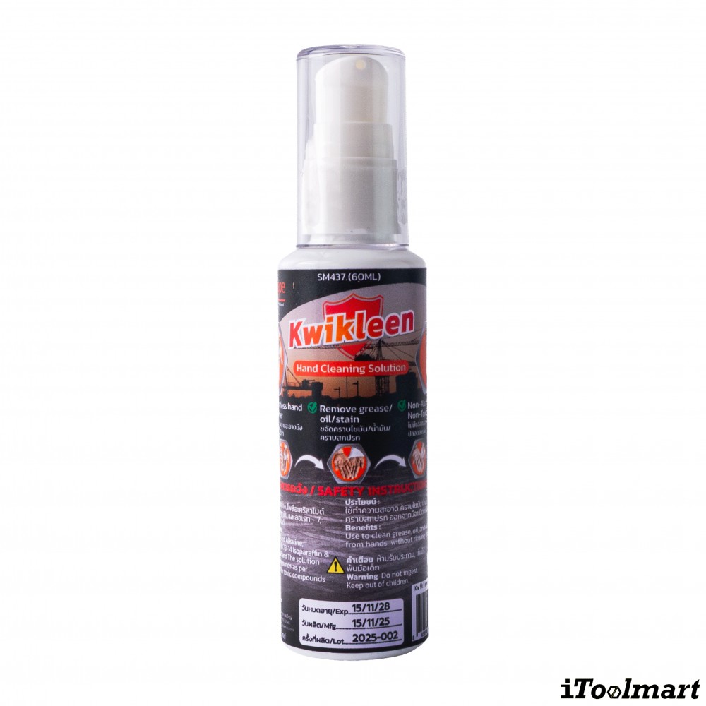 น้ำยาทำความสะอาดมือช่าง PROTAPE SM437 Kwikleen Hand Cleaning Solution ขนาด 60 มล 