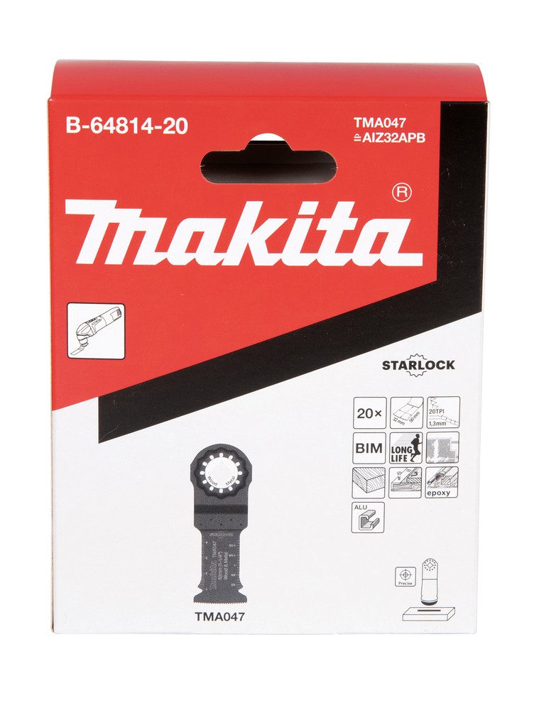 ใบมัลติทูล MAKITA B 64814 20 Plunge Cut Saw Blade ขนาด 32 มม ใบมัลติทูล MAKITA B 64814 20 Plunge Cut Saw Blade ขนาด 32 มม