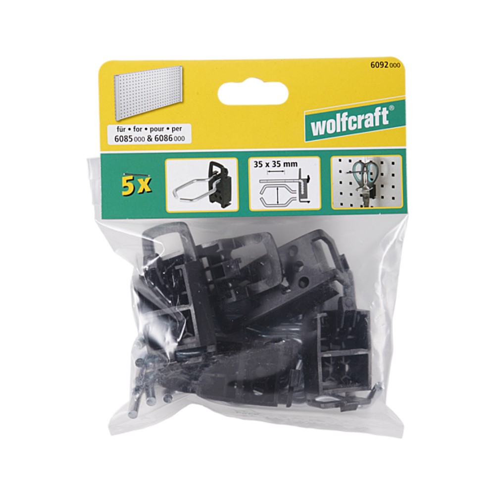 ตะขอแบบห่วง สำหรับแผงเครื่องมือเจาะรู Wolfcraft 6092000 WSS Pegboard Loop Hook  5 ชิ้น 