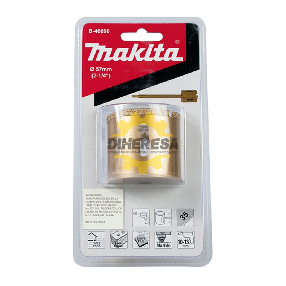 โฮลซอ MAKITA B46090 เจาะกระเบื้องเพชร Vacuum Brazed ขนาด 57x40 mm