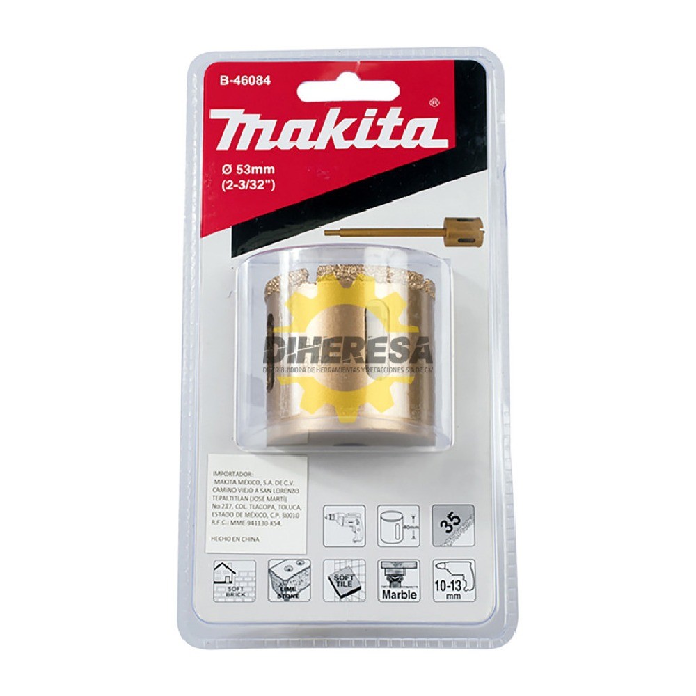 โฮลซอ MAKITA B46084 เจาะกระเบื้องเพชร Vacuum Brazed ขนาด 53x40 mm
