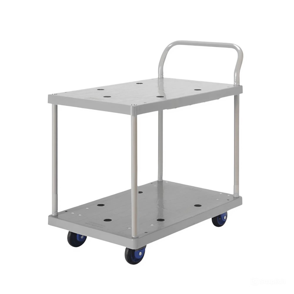 รถเข็นอเนกประสงค์พื้นพลาสติก 2 ชั้น PRESTAR PB 114 GRY WR ความจุ 150 kg สีเทา
