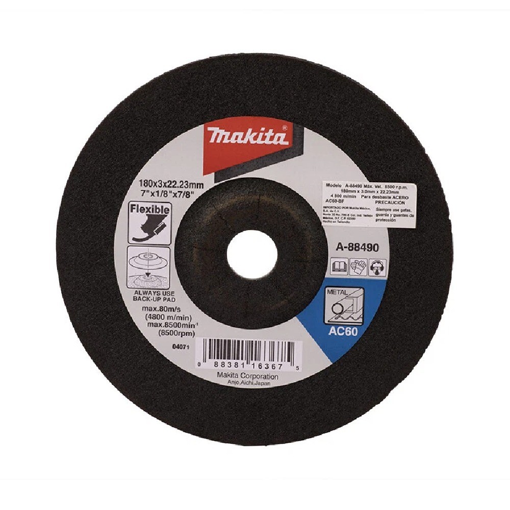 ใบเจียร์เหล็กอ่อนตัว MAKITA  A88490  7นิ้ว  ขนาด 180x3x2223mm AC60