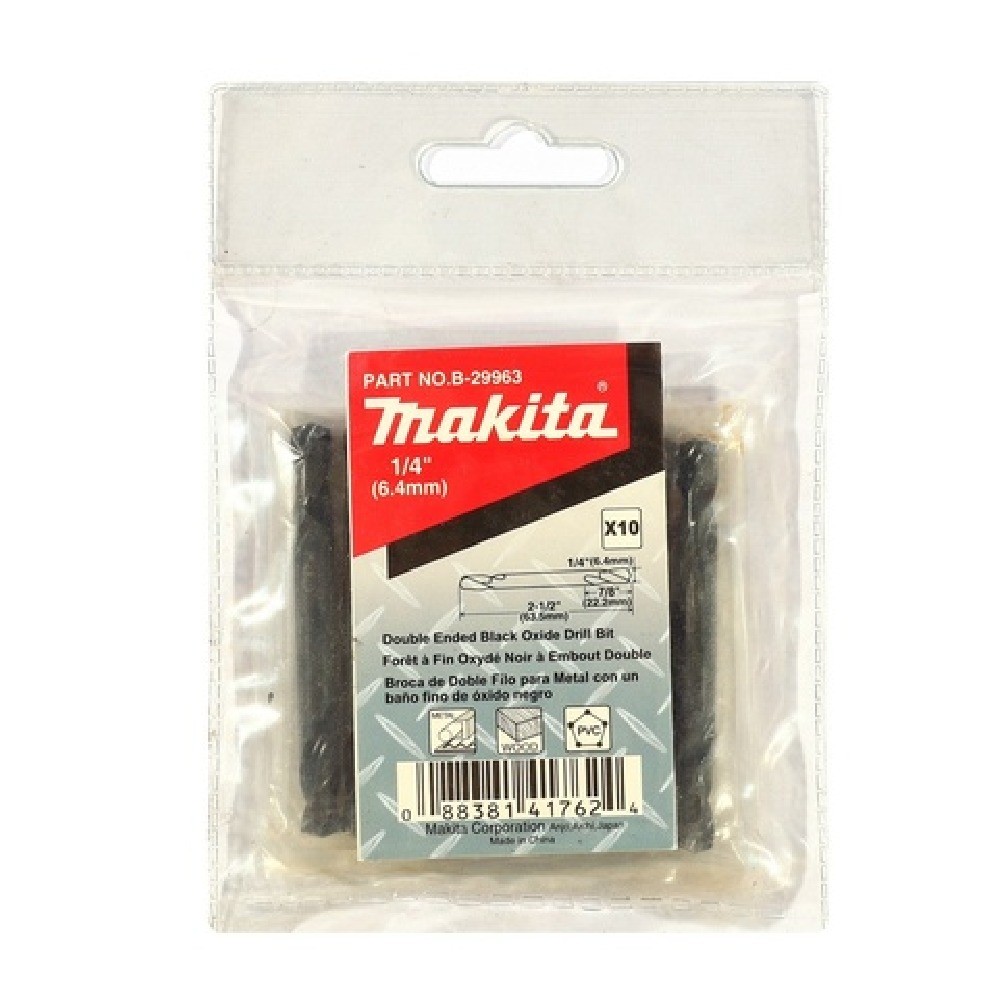 ดอกสว่านเจาะเหล็กคม  MAKITA  B29963 2 ข้าง ขนาด 14″x212″ นิ้ว