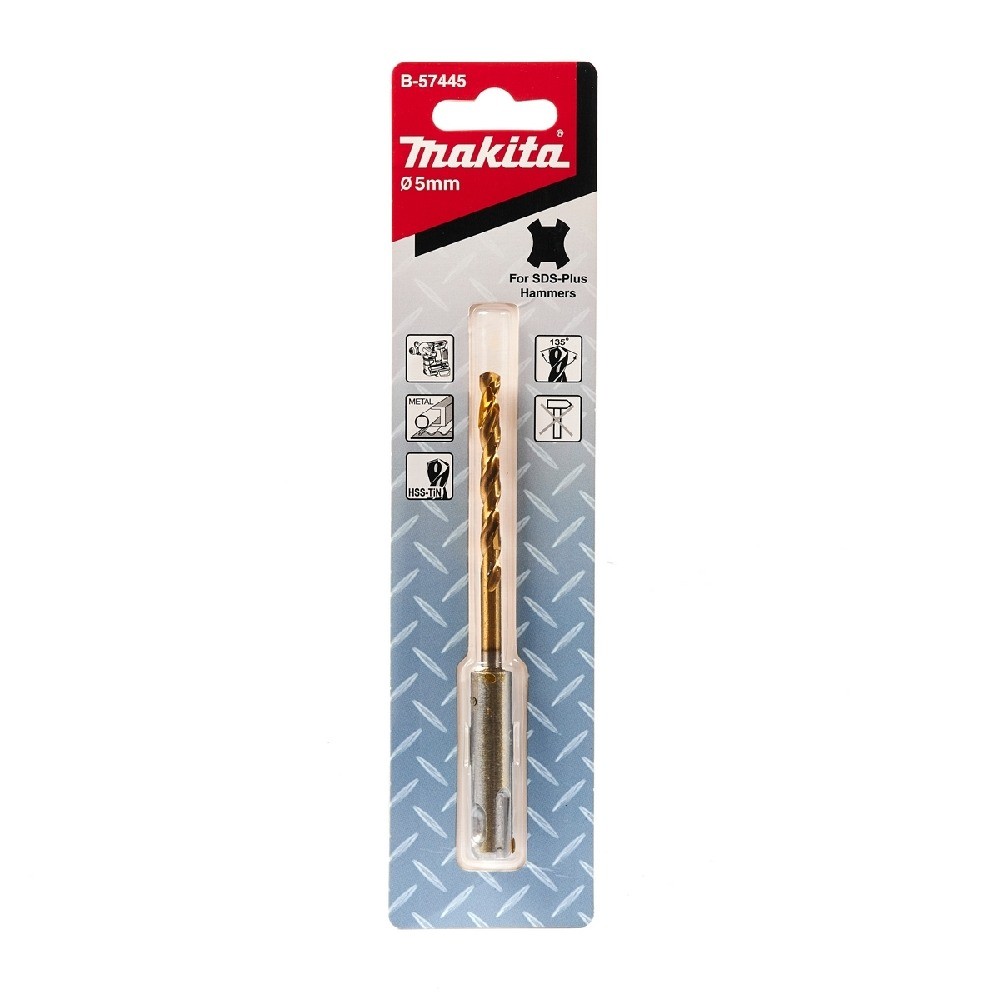 ดอกสว่านเจาะเหล็ก  MAKITA  B57445  SDSPlus HSSTIN MD Bit ขนาด 5 x 116 mm