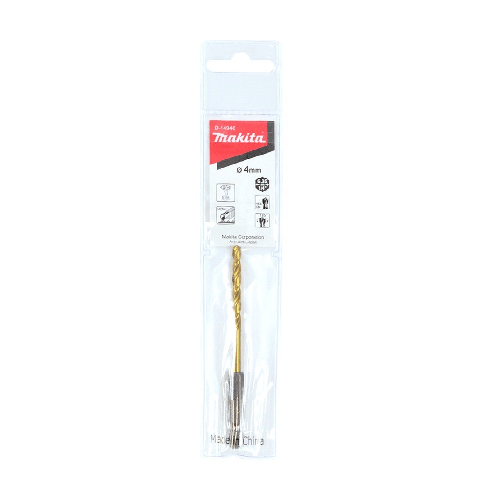 ดอกสว่านเจาะเหล็ก  MAKITA  D14940  HSS TiN ขนาด 4x95mm MZ