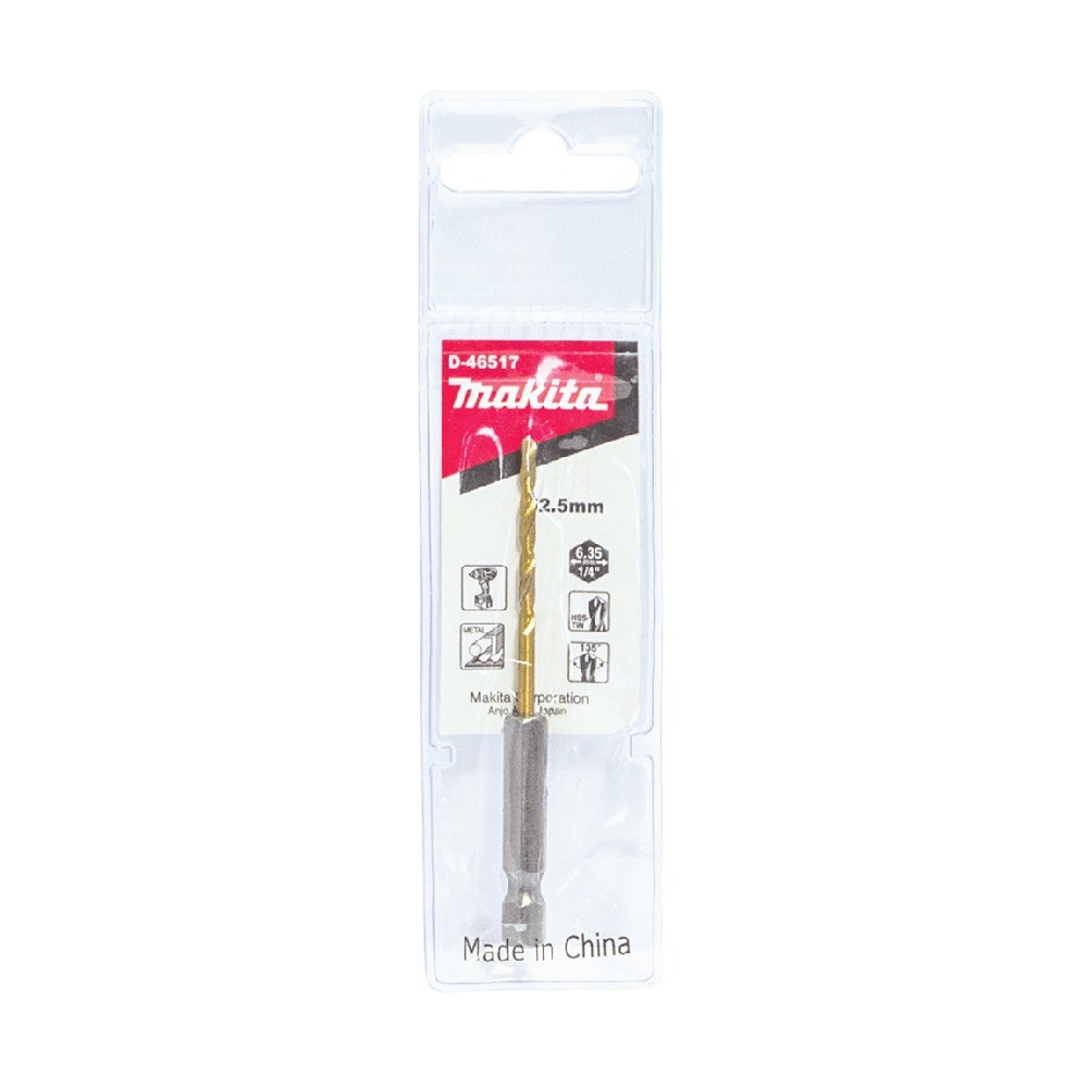 ดอกสว่านเจาะเหล็ก  MAKITA  D46517  HSS TiN ขนาด 25x78mm MZ