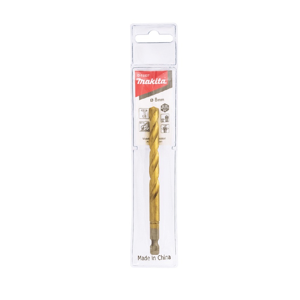 ดอกสว่านเจาะเหล็ก  MAKITA  D15827  HSS TiN ขนาด 8x115mm MZ
