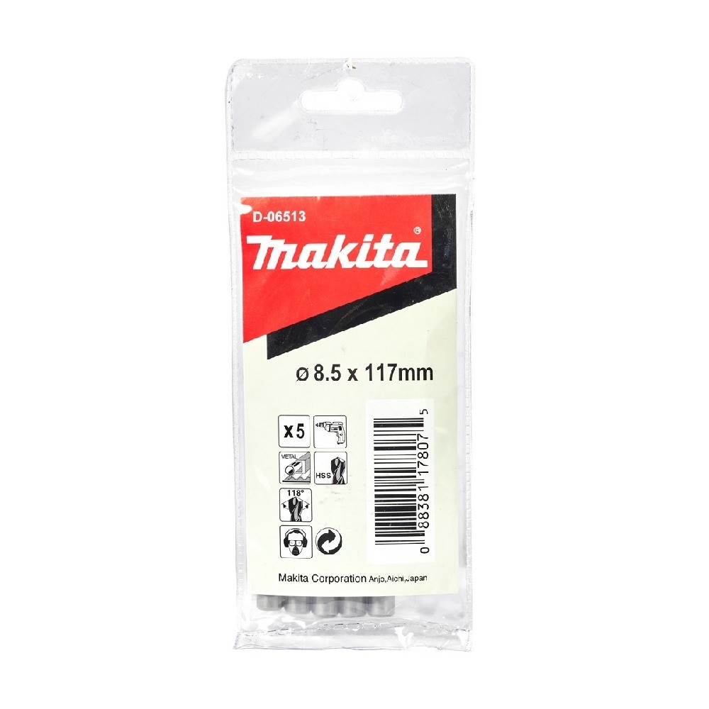 ดอกสว่านเจาะเหล็ก MAKITA D06513 HSSG ขนาด 850x117mm  5 ชิ้น 