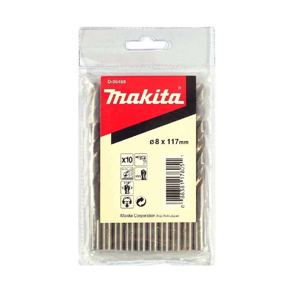 ดอกสว่านเจาะเหล็ก MAKITA D06498 HSSG ขนาด 800x117mm  10 ชิ้น 