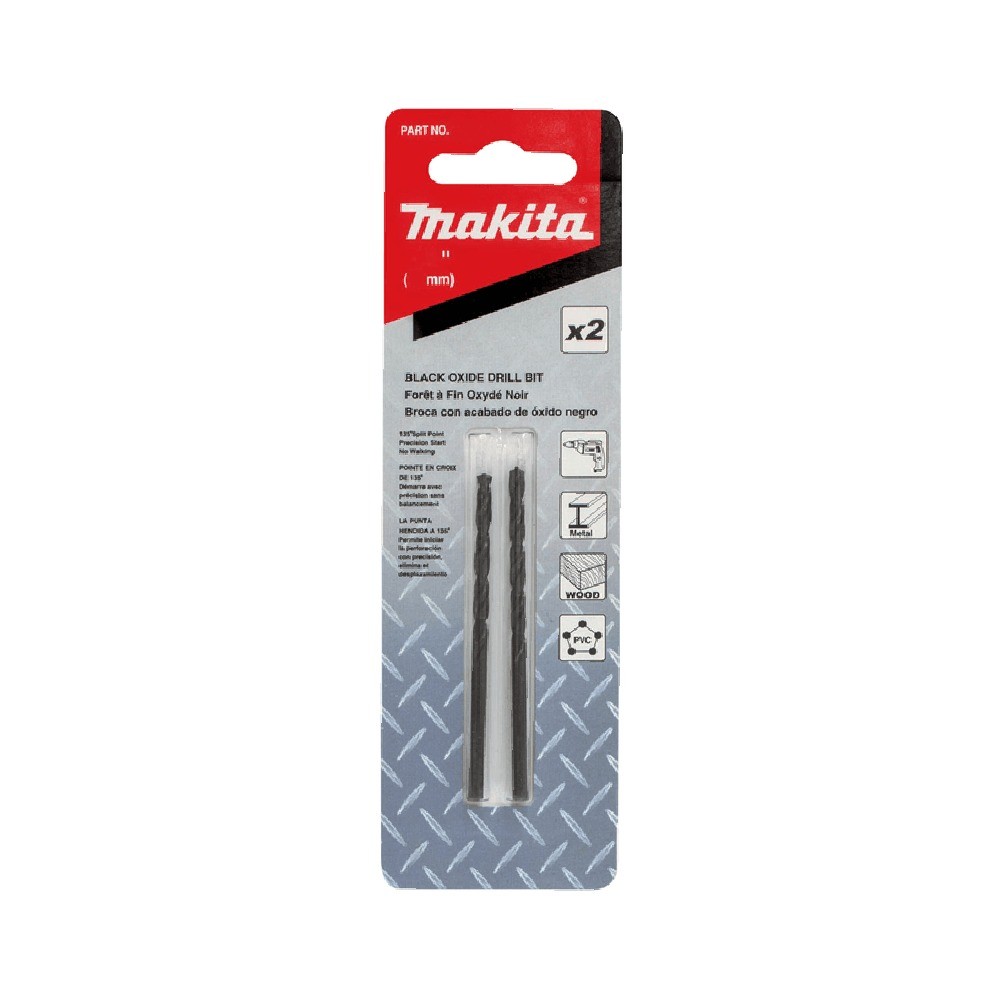 ดอกสว่านเจาะเหล็ก MAKITA D59966 HSSG ชุบดำ ขนาด 964x278 นิ้ว  2 ชิ้น 