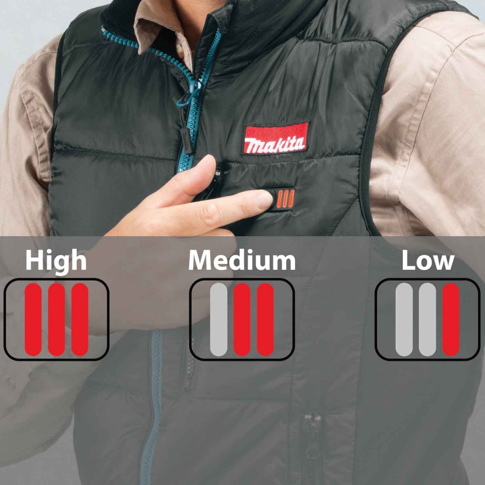 เสื้อทำความร้อน ไร้สาย MAKITA DCV200ZL SIZE L (12V./ 18V.) (เฉพาะเสื้อเปล่า) Cordless heating jacket (SOLO)