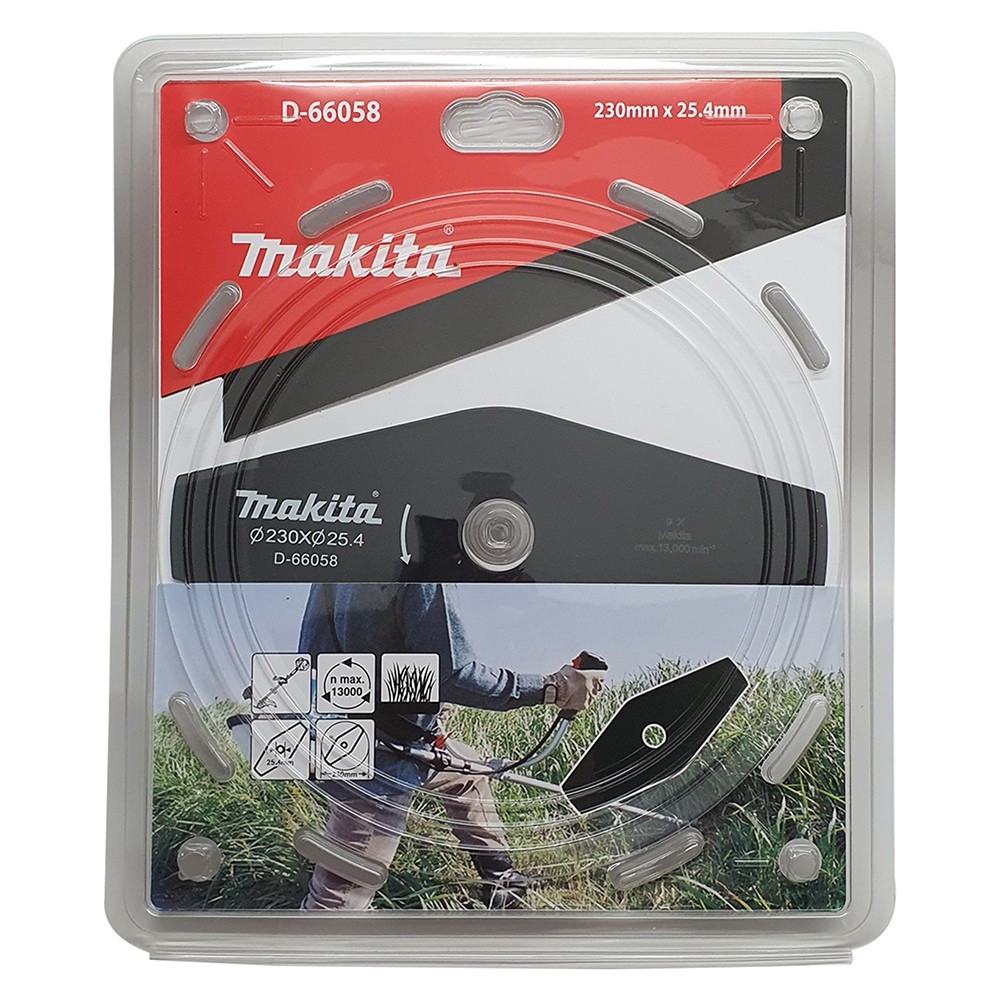 ใบมีดตัดหญ้า 2 คม Makita D-66058 (230×25.4×2.0 mm x 2T) Makita D-66058 2-Edged Lawn Mower Blade