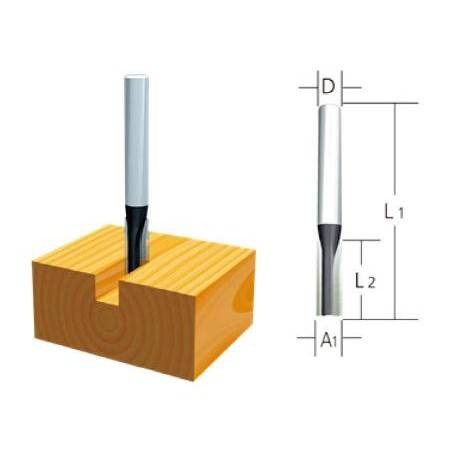 ดอกเร้าเตอร์ Straight Bit 1/4 นิ้ว 12x60x30mm MAKITA D-07901 Straight Bit Router Bit 1/4 inch