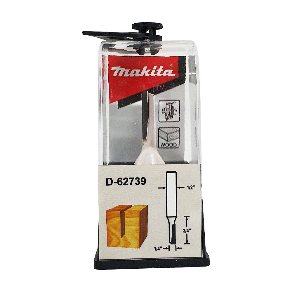 ดอกเร้าเตอร์ Straight Bit 1/4 นิ้ว MAKITA D-62739 ดอกตรง (1 คม)  Straight Bit Router 1/4 in. MAKITA D-62739 Straight Bit (1 sharp)