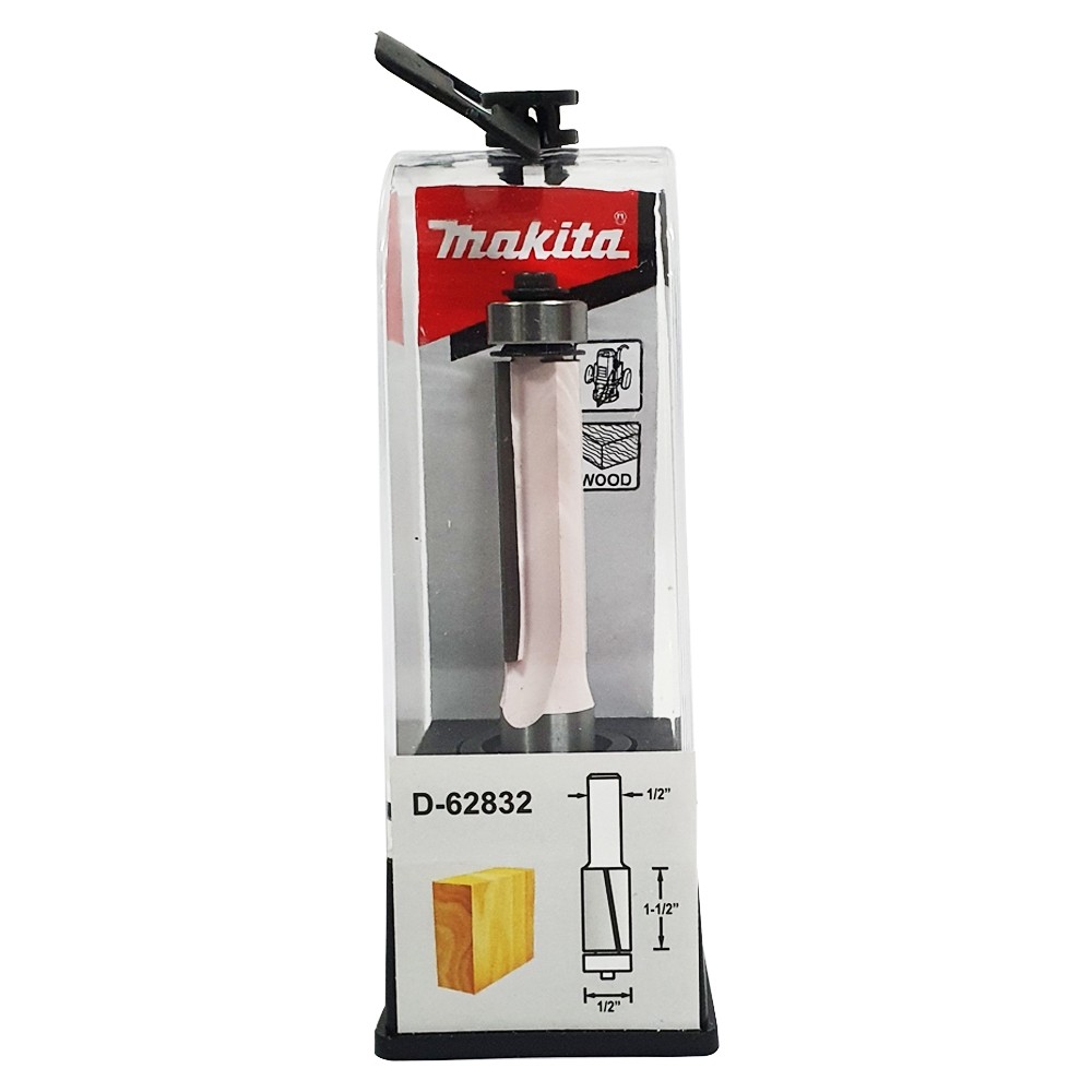 ดอกเร้าเตอร์ ดอกตรงปลายลูกปืน Flush Trim Bit 1/2 นิ้ว MAKITA D-62832 ยาว 91 MM ก้าน 1/2 นิ้ว Router bit 