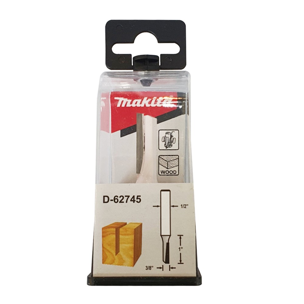 ดอกเร้าเตอร์ ดอกตรง (1 คม) Straight Bit 3/8 นิ้ว MAKITA D-62745 ยาว 63 MM ก้าน 1/2 นิ้ว Router Bit 