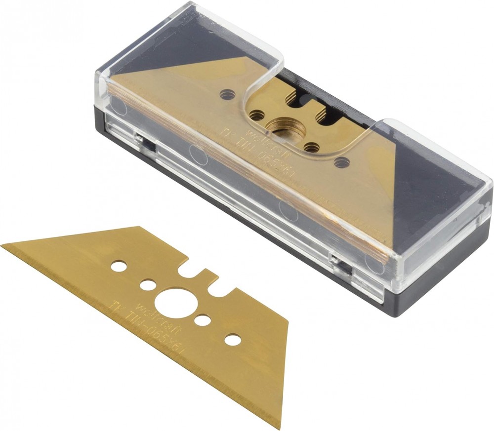 ใบมีดเอนกประสงค์ ไทเทเนียม Wolfcraft 4173000 Profi-trapezium TiN 0,65x61mm ชุด 5 ใบ