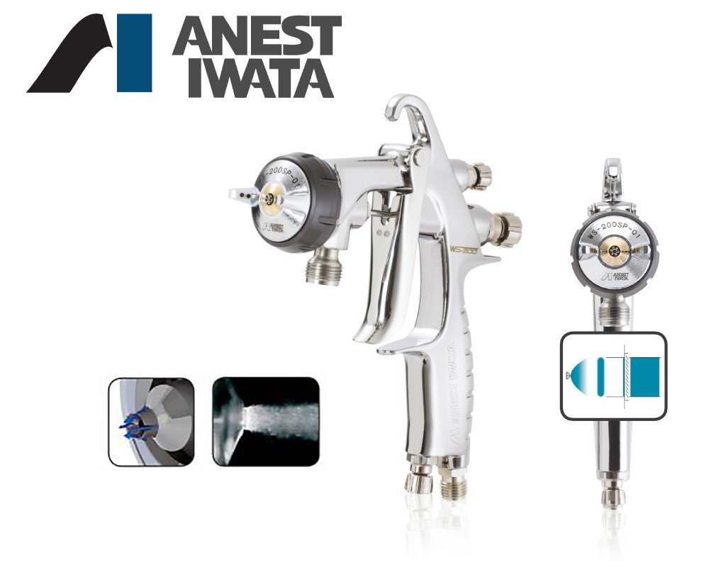 กาพ่นสี Anest Iwata WS-200SP-1001 Pressure Feed กาล่าง หัวพ่น 1.0 mm. Splt Nozzle