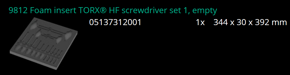 ชุดไขควง 6 แฉก Wera 9712 Foam insert TORX HF screwdriver set 1 05150103001 ชุด 14 ชิ้น