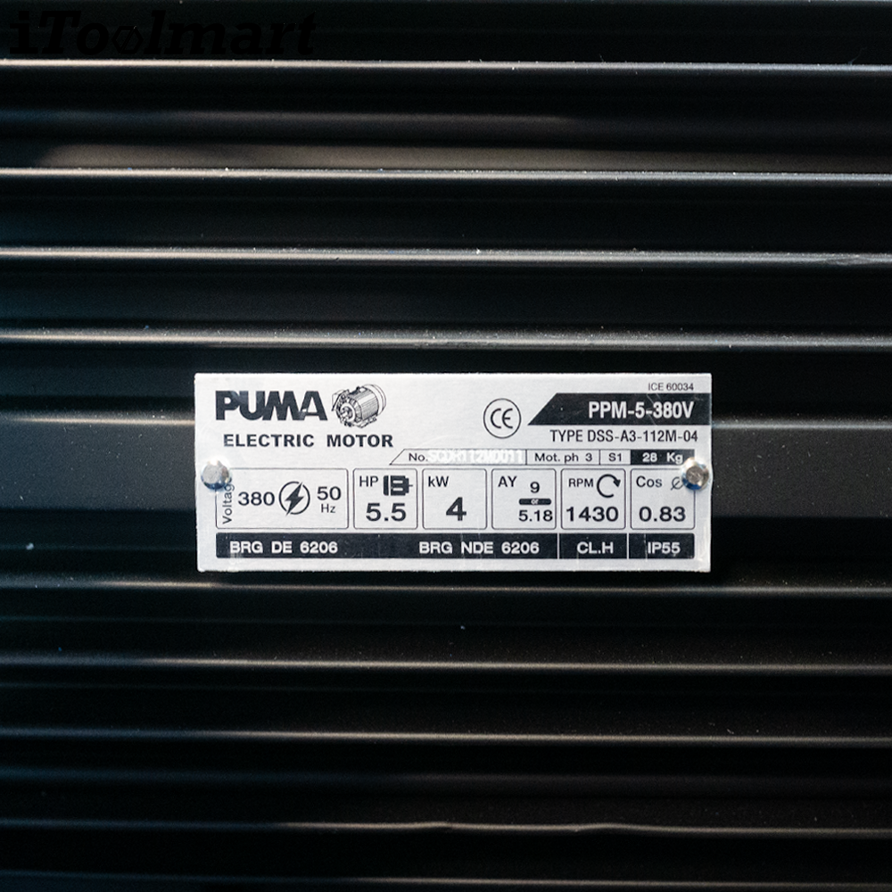 ปั๊มลมขนาดใหญ่ ปั๊มลมสายพาน PUMA PP35P-PPM380V-MG มอเตอร์ PUMA HP 380V. ถัง 315 ลิตร 3 ลูกสูบ