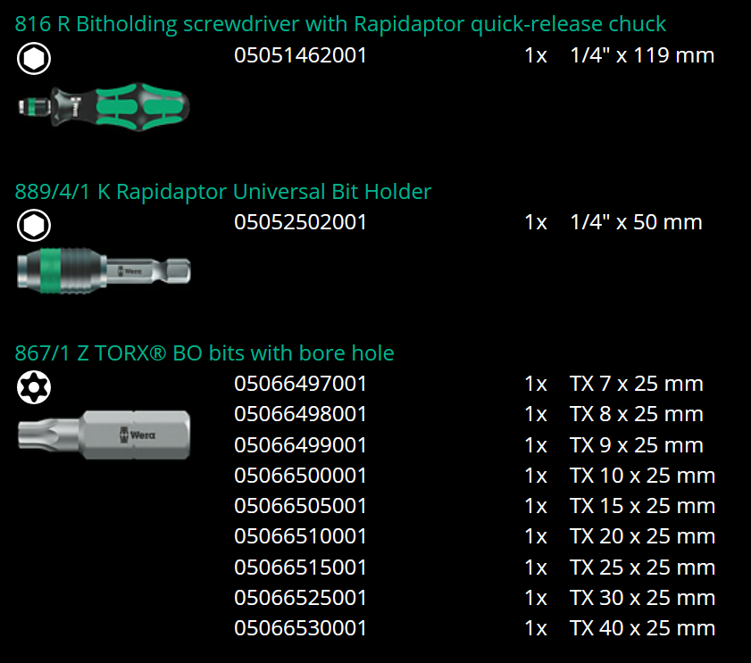 ชุดไขควง Wera Kraftform Kompakt 71 security 05057111001 (32 ชิ้น)