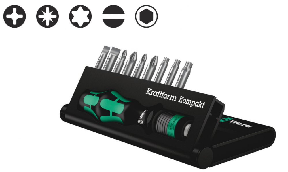 ชุดไขควง Wera Kraftform Kompakt 10 05056653001 (10 ชิ้น)