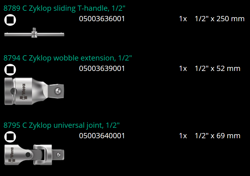 ชุดประแจ Wera Zyklop Speed 8100 SC 2 1/2 05003645001 ชุด 37 ชิ้น