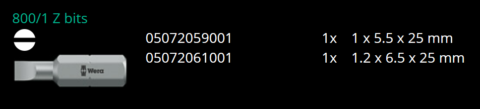 ชุดดอกไขควง Wera Bit-Check 7 Universal 1 05056295001 ชุด 7 ชิ้น