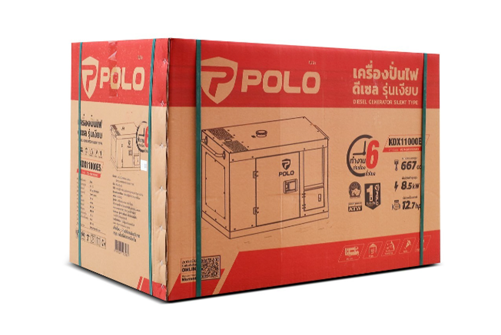 เครื่องปั่นไฟ ดีเซล POLO KDX11000ES กำลังไฟ 8 5 Kw  เครื่องยนต์ 14 9 แรงม้า 