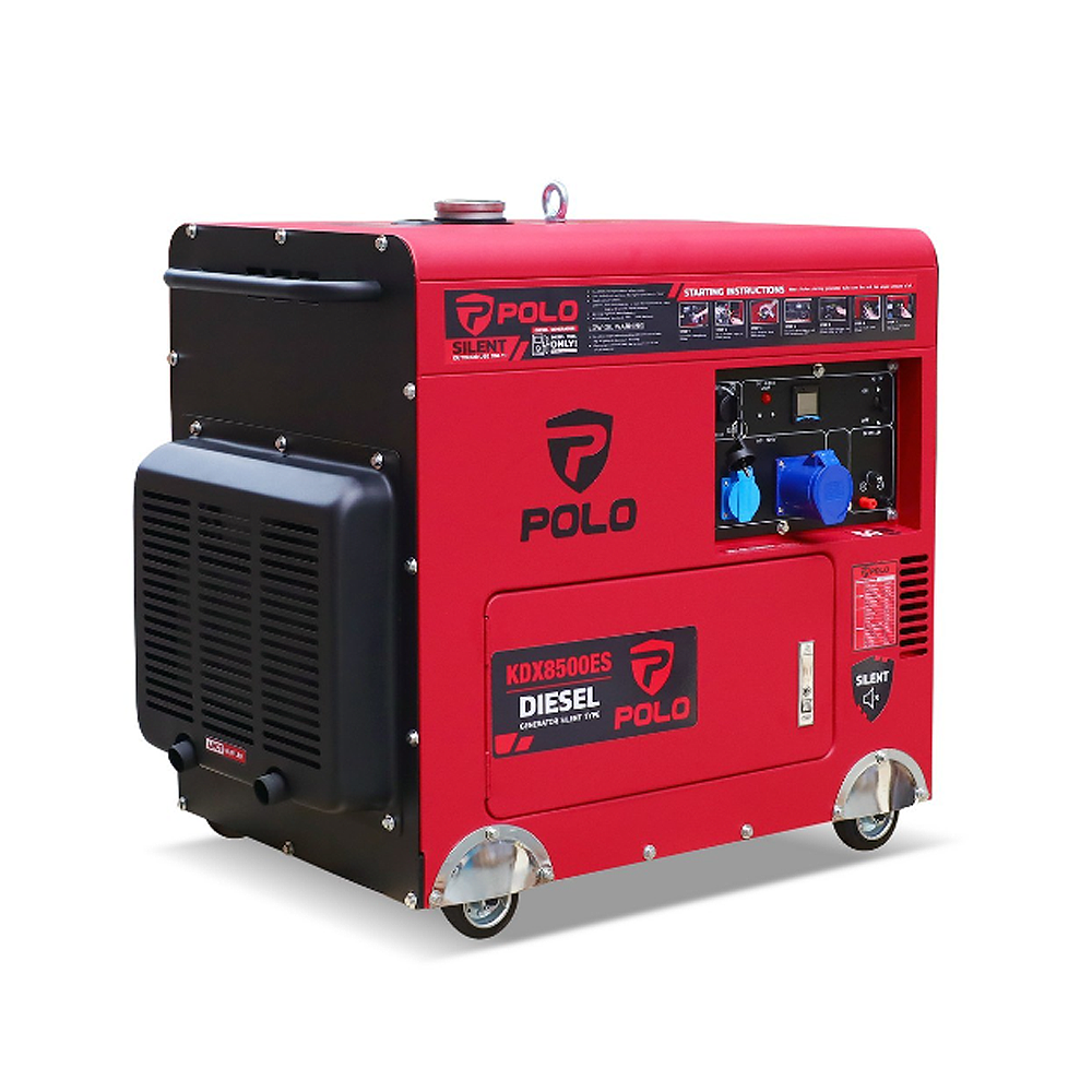 เครื่องปั่นไฟ ดีเซล POLO KDX8500ES กำลังไฟ 6 5 Kw  เครื่องยนต์ 11 7 แรงม้า 