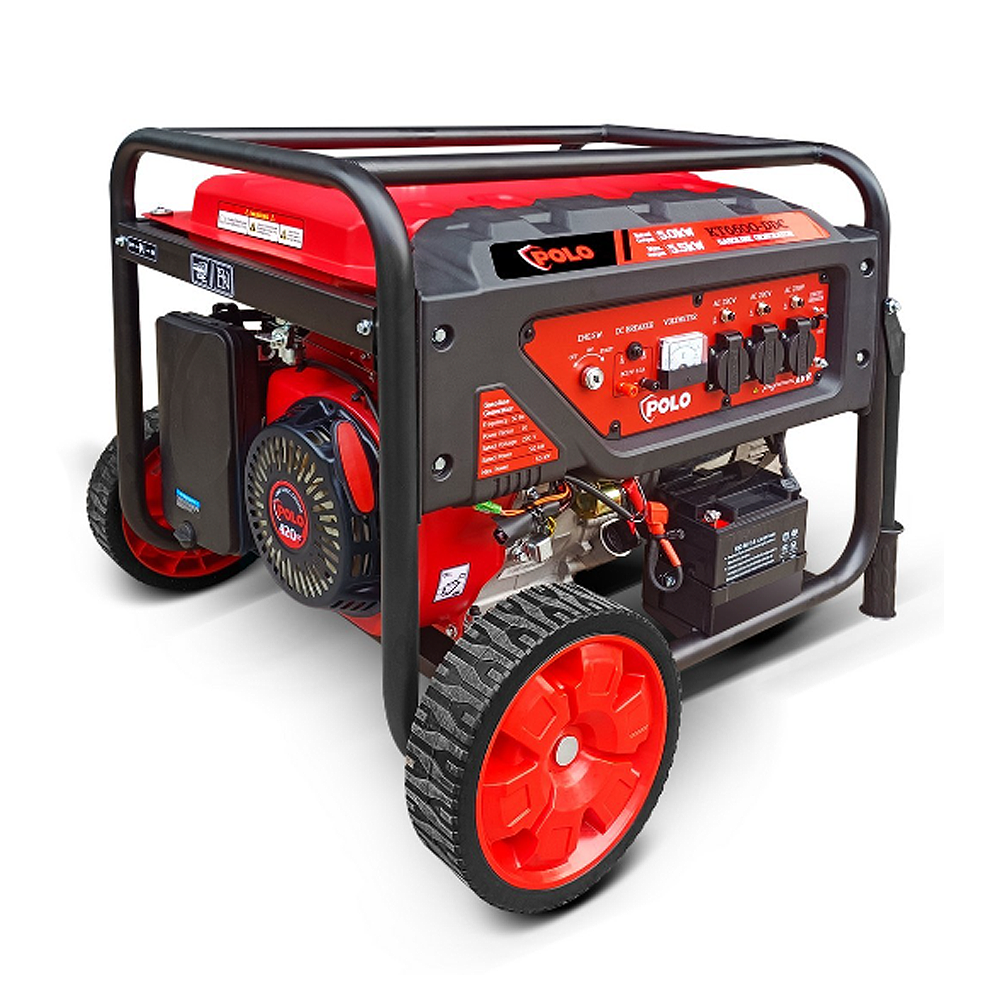 เครื่องปั่นไฟ เบนซิน POLO KT6600DDC สตาร์ทไฟฟ้า กำลังไฟ 5 0 Kw  เครื่องยนต์ 13 แรงม้า 