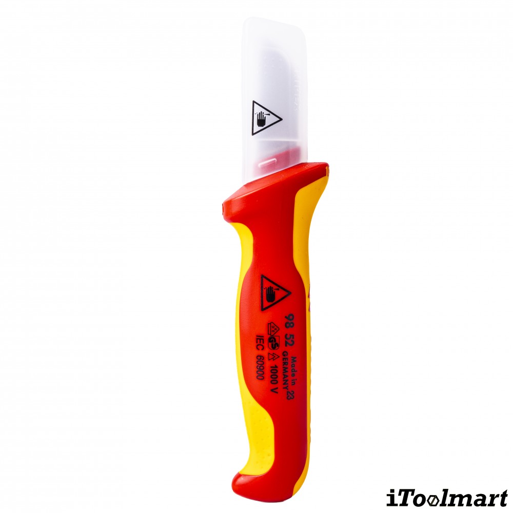 มีดปอกสายเคเบิ้ล  หุ้มฉนวน  KNIPEX 98 52 SB  Cable Knife  ด้าม VDE