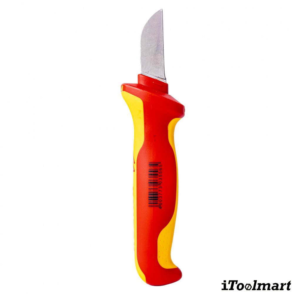 มีดปอกสายเคเบิ้ล  หุ้มฉนวน  KNIPEX 98 52 SB  Cable Knife  ด้าม VDE