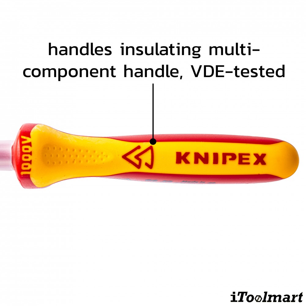 มีดปอกสายเคเบิ้ล  หุ้มฉนวน  KNIPEX 98 52 SB  Cable Knife  ด้าม VDE