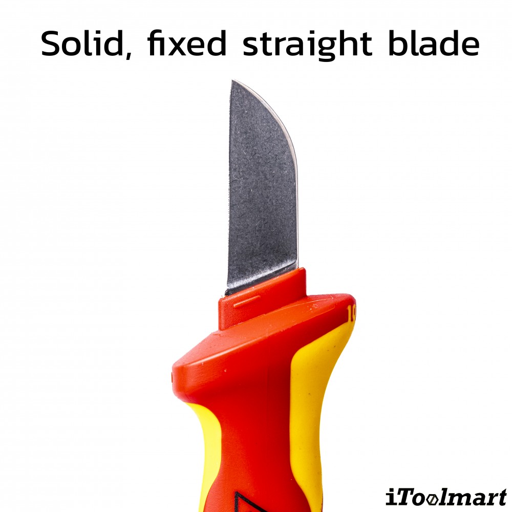 มีดปอกสายเคเบิ้ล  หุ้มฉนวน  KNIPEX 98 52 SB  Cable Knife  ด้าม VDE